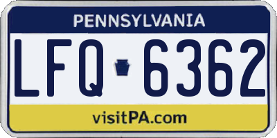 PA license plate LFQ6362