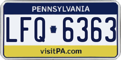 PA license plate LFQ6363