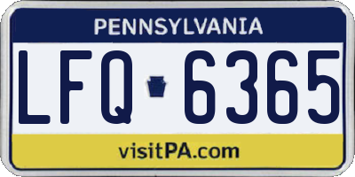 PA license plate LFQ6365