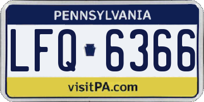 PA license plate LFQ6366