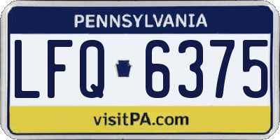 PA license plate LFQ6375
