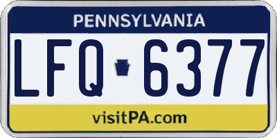 PA license plate LFQ6377