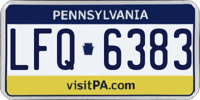 PA license plate LFQ6383