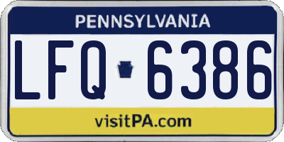 PA license plate LFQ6386