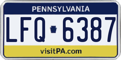 PA license plate LFQ6387