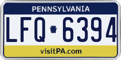 PA license plate LFQ6394