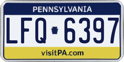 PA license plate LFQ6397
