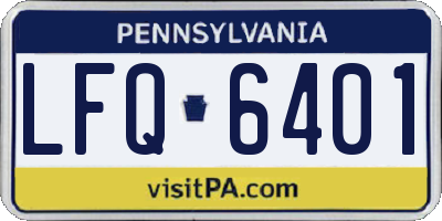 PA license plate LFQ6401