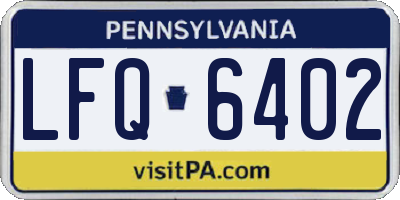 PA license plate LFQ6402