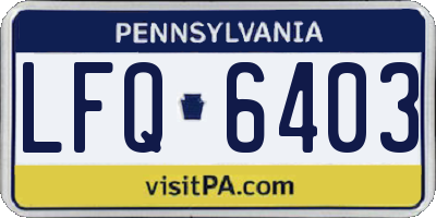 PA license plate LFQ6403