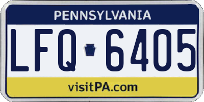 PA license plate LFQ6405