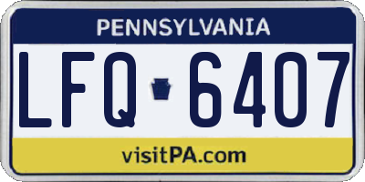 PA license plate LFQ6407