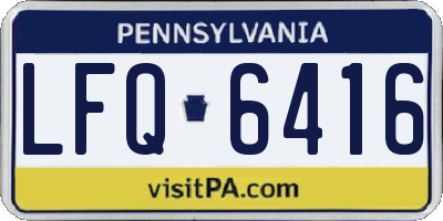 PA license plate LFQ6416