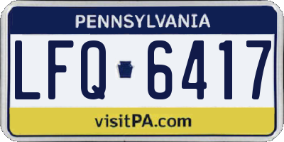 PA license plate LFQ6417