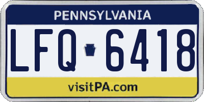 PA license plate LFQ6418