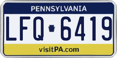 PA license plate LFQ6419