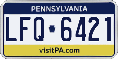 PA license plate LFQ6421