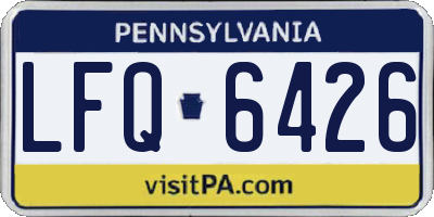 PA license plate LFQ6426