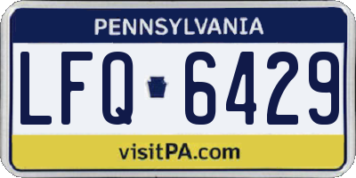 PA license plate LFQ6429
