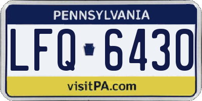 PA license plate LFQ6430