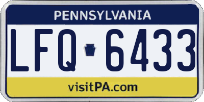 PA license plate LFQ6433