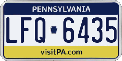 PA license plate LFQ6435
