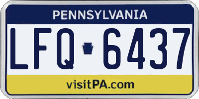 PA license plate LFQ6437