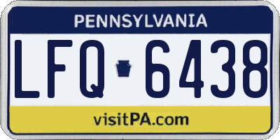 PA license plate LFQ6438