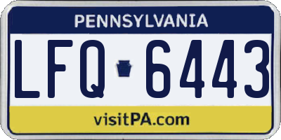 PA license plate LFQ6443