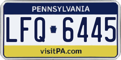 PA license plate LFQ6445