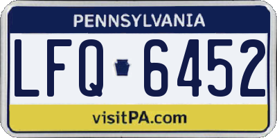 PA license plate LFQ6452