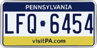 PA license plate LFQ6454
