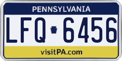 PA license plate LFQ6456