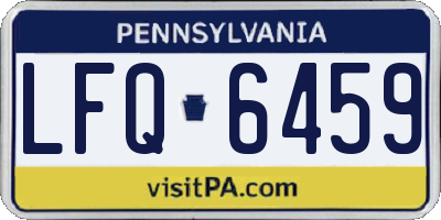 PA license plate LFQ6459