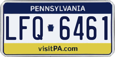 PA license plate LFQ6461