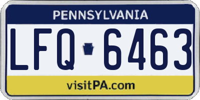 PA license plate LFQ6463