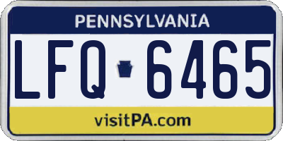 PA license plate LFQ6465