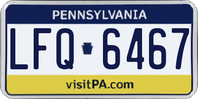 PA license plate LFQ6467
