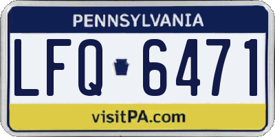 PA license plate LFQ6471