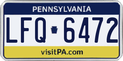 PA license plate LFQ6472