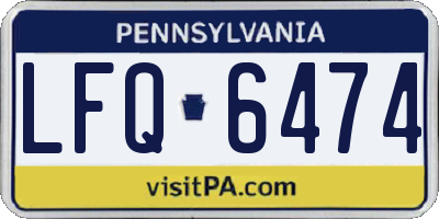 PA license plate LFQ6474