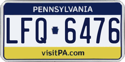 PA license plate LFQ6476