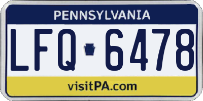 PA license plate LFQ6478