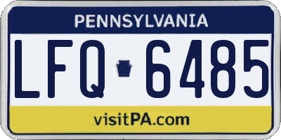 PA license plate LFQ6485