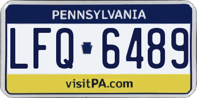 PA license plate LFQ6489