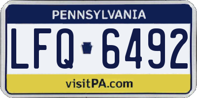 PA license plate LFQ6492