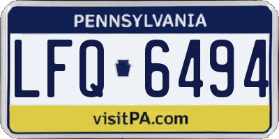 PA license plate LFQ6494