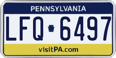 PA license plate LFQ6497