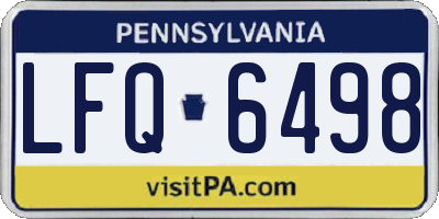 PA license plate LFQ6498