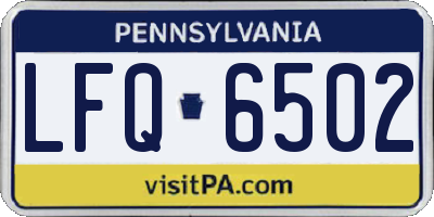 PA license plate LFQ6502